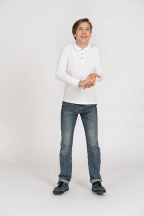 Young man in casual clothes standing