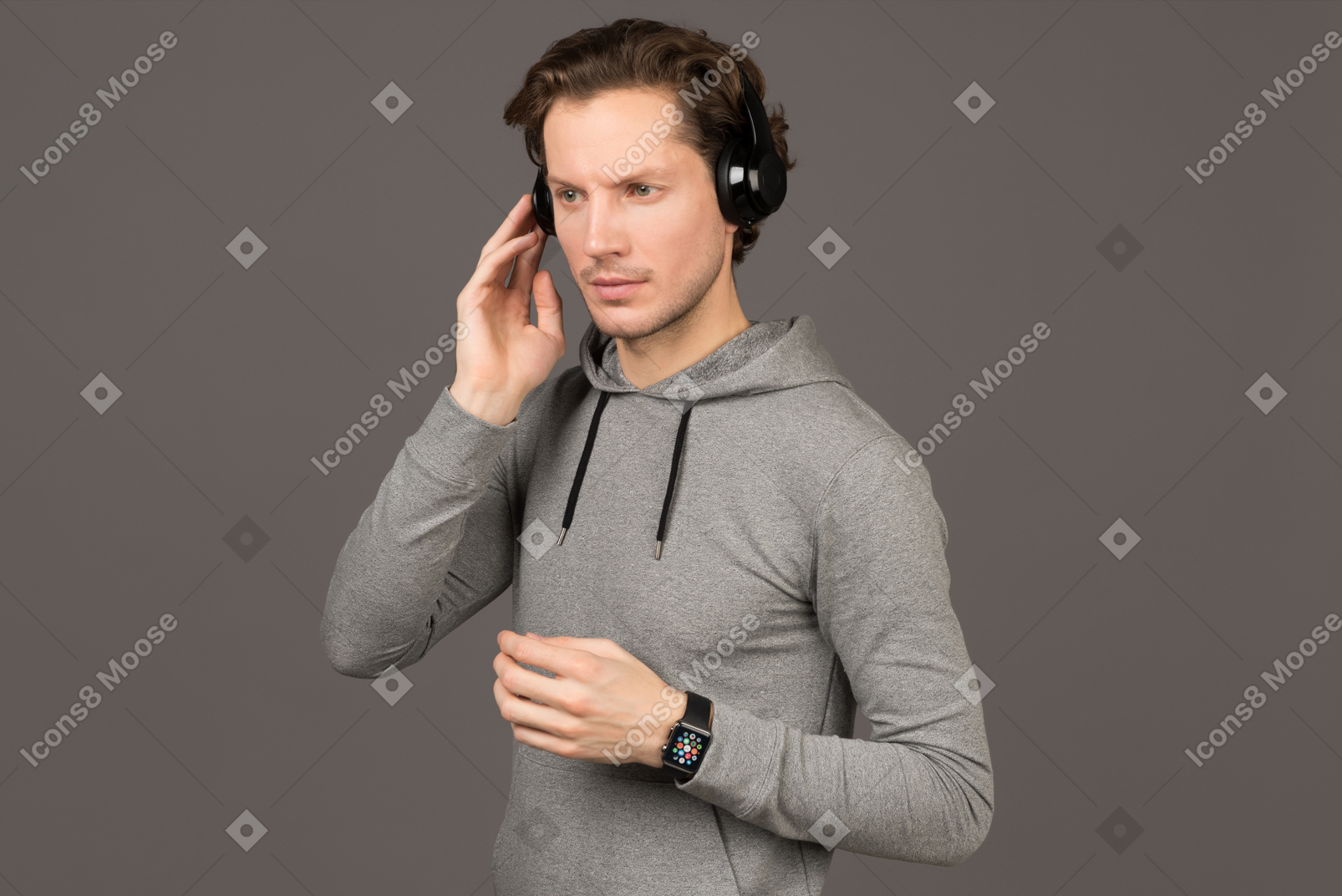 Choosing the best music for his morning run