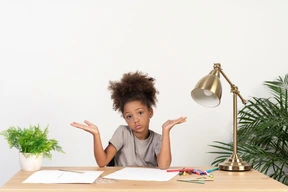 Cute girl doing homework