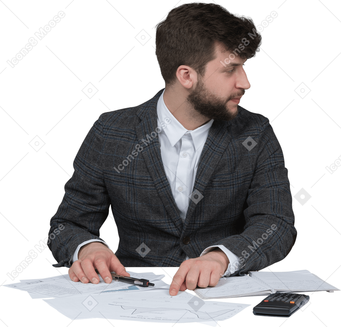 Young man with documents
