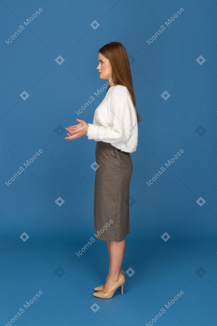 Young businesswoman being shocked