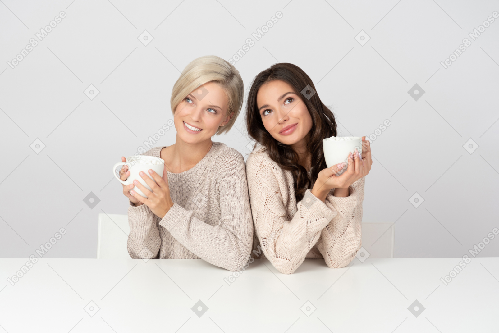 Young women drinking coffee
