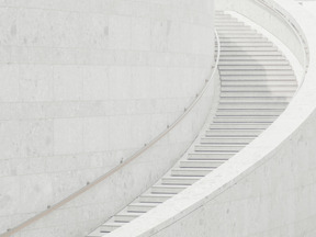 White spiral-shaped staircase