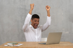 Excited young man