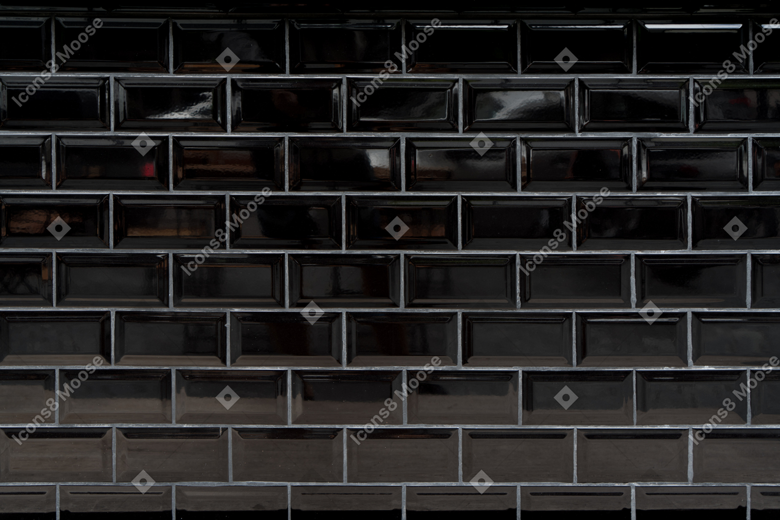 Black subway tiles