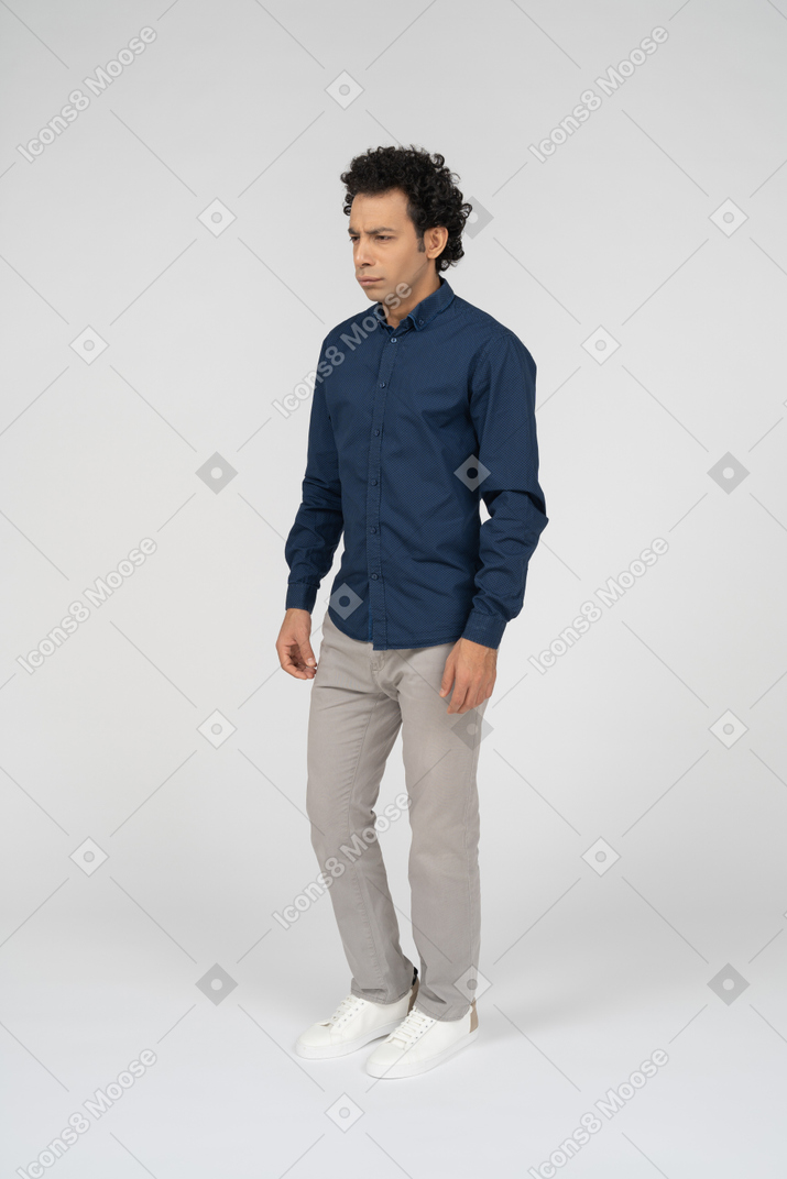 Front view of a man in casual clothes