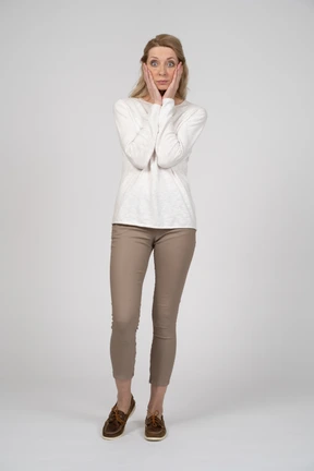 Woman in casual clothes standing