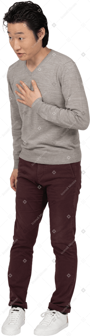 Man in casual clothes posing