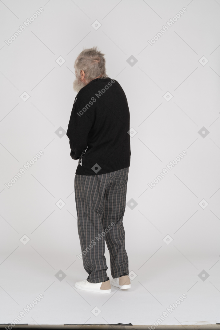Old man facing away from the camera