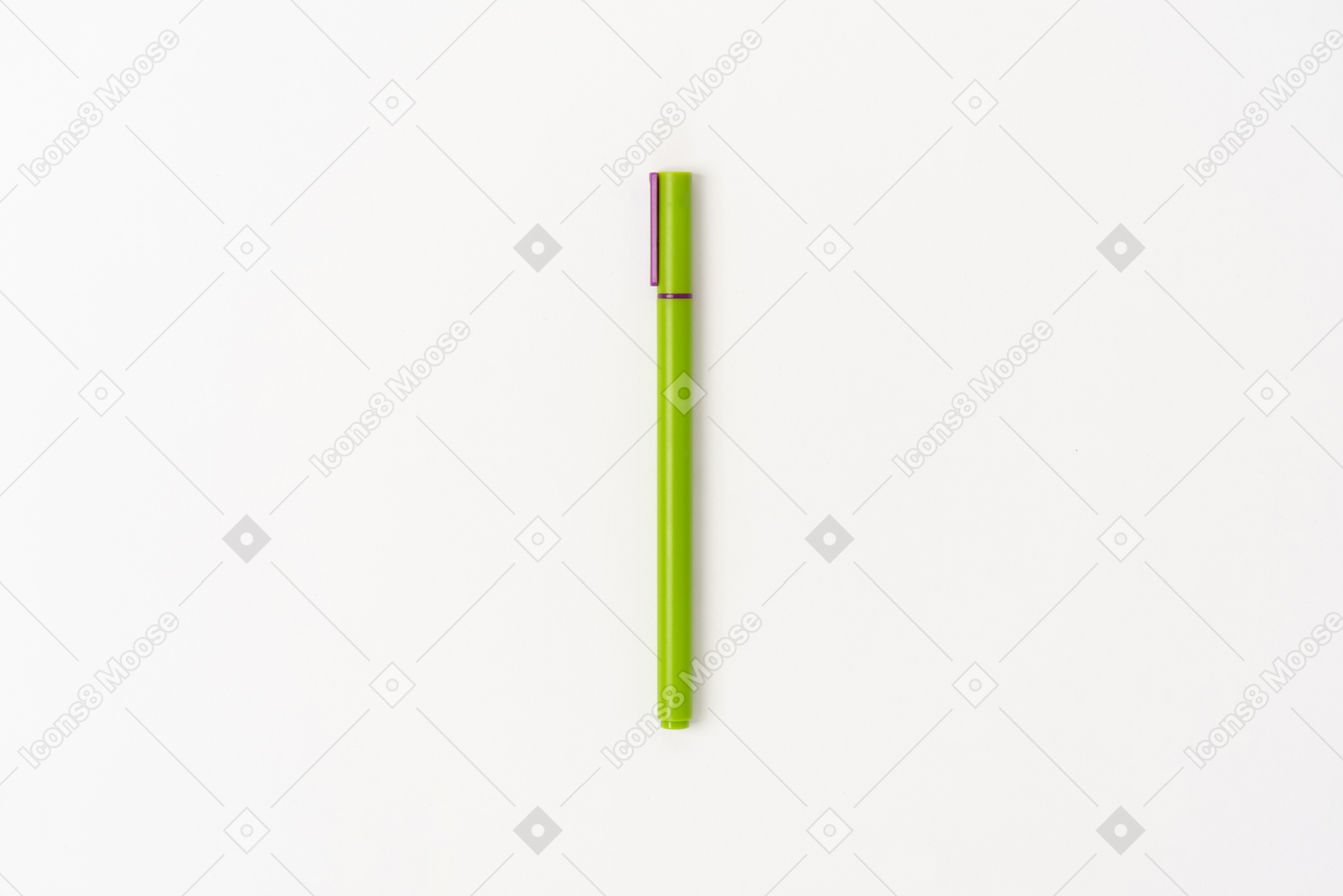 Green pencil on white background
