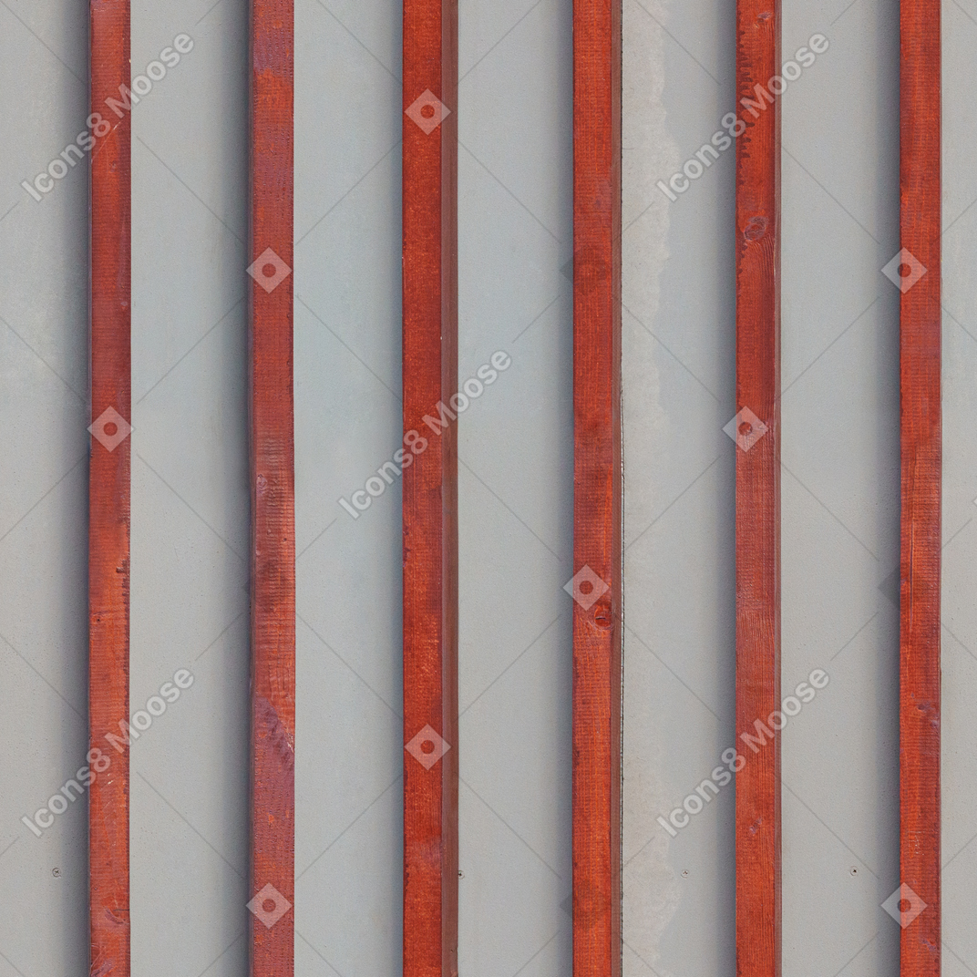 Tábuas de madeira vermelhas sobre fundo branco