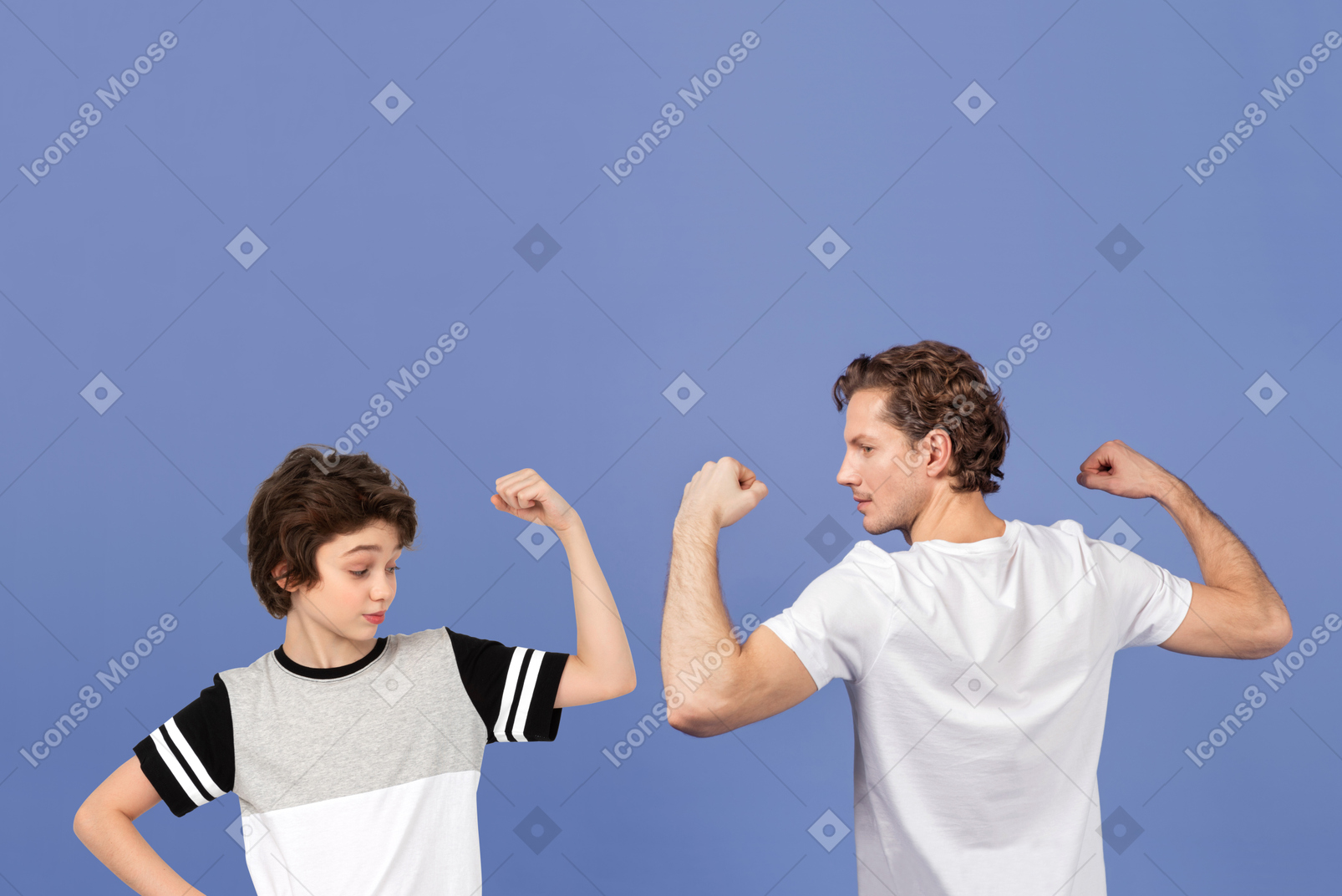 Dad, look, my biceps have grown a little