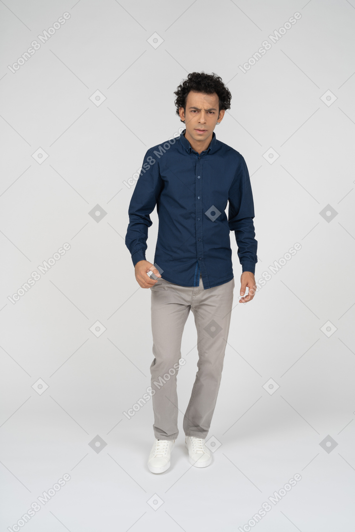 Front view of a man in casual clothes