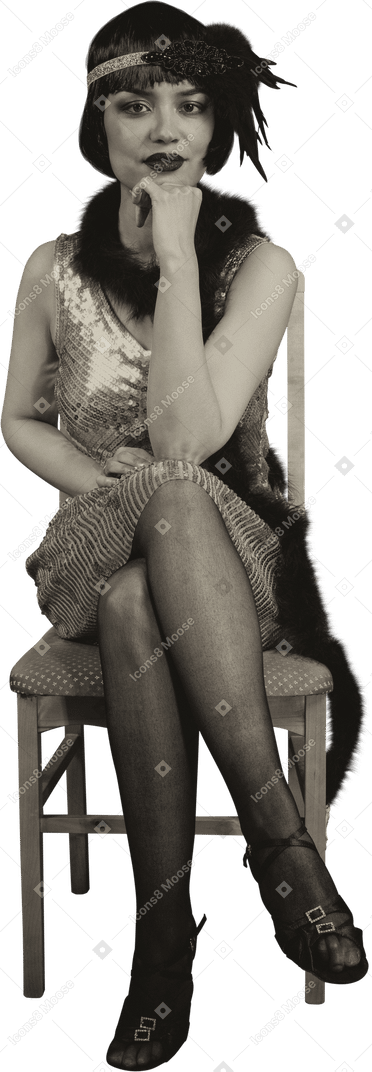 Schwarzweiss-porträt einer amerikanischen weinleseklappe, die bein an bein sitzt