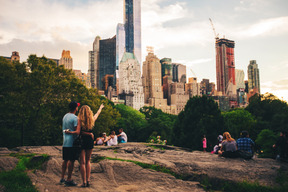 People resting in the public park