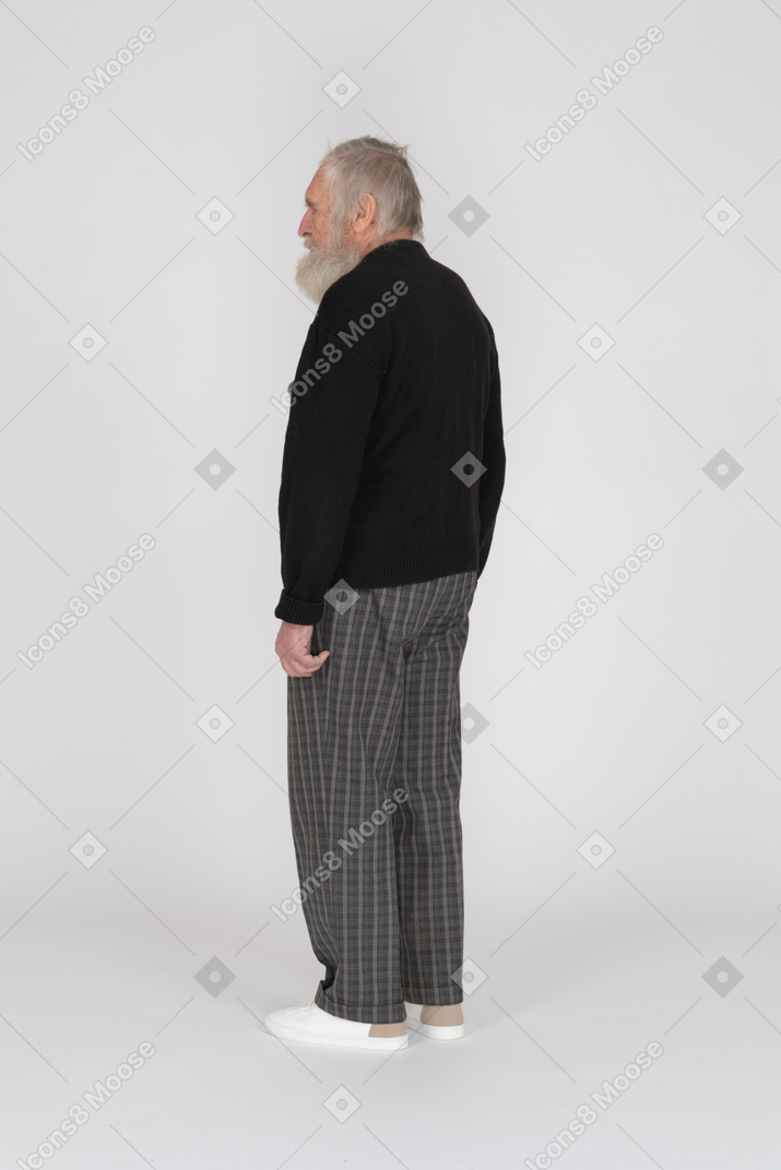 Old man standing still