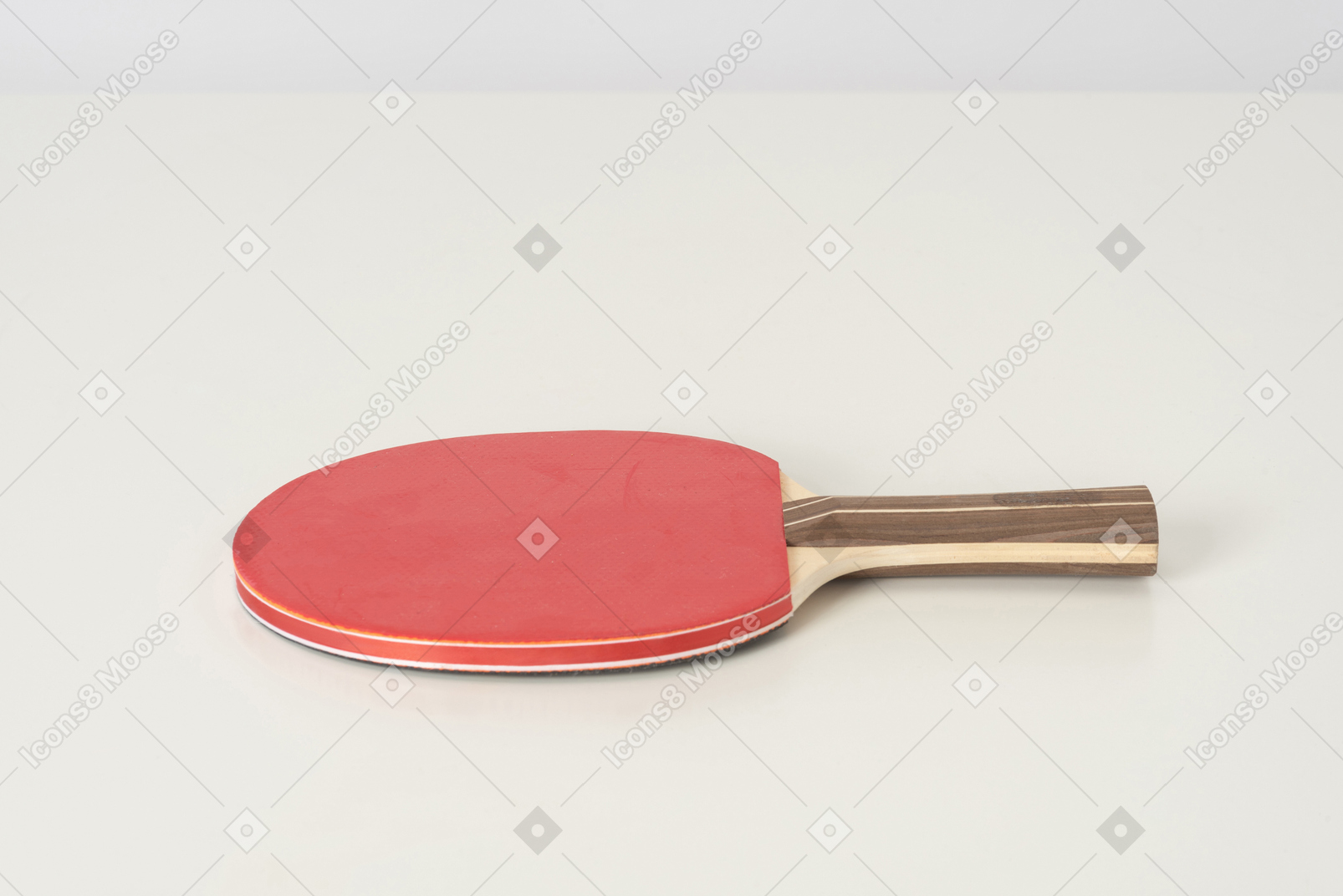 Red tennis racket on a white backgroud