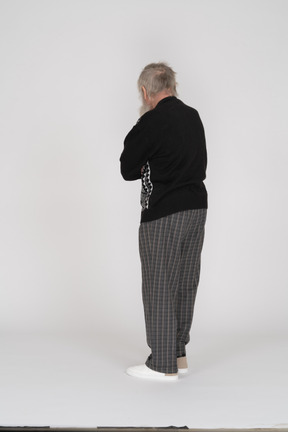 Back view of old man