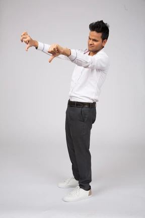 Man in white shirt standing