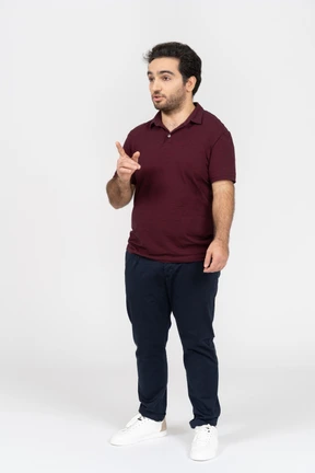 Man pointing at something