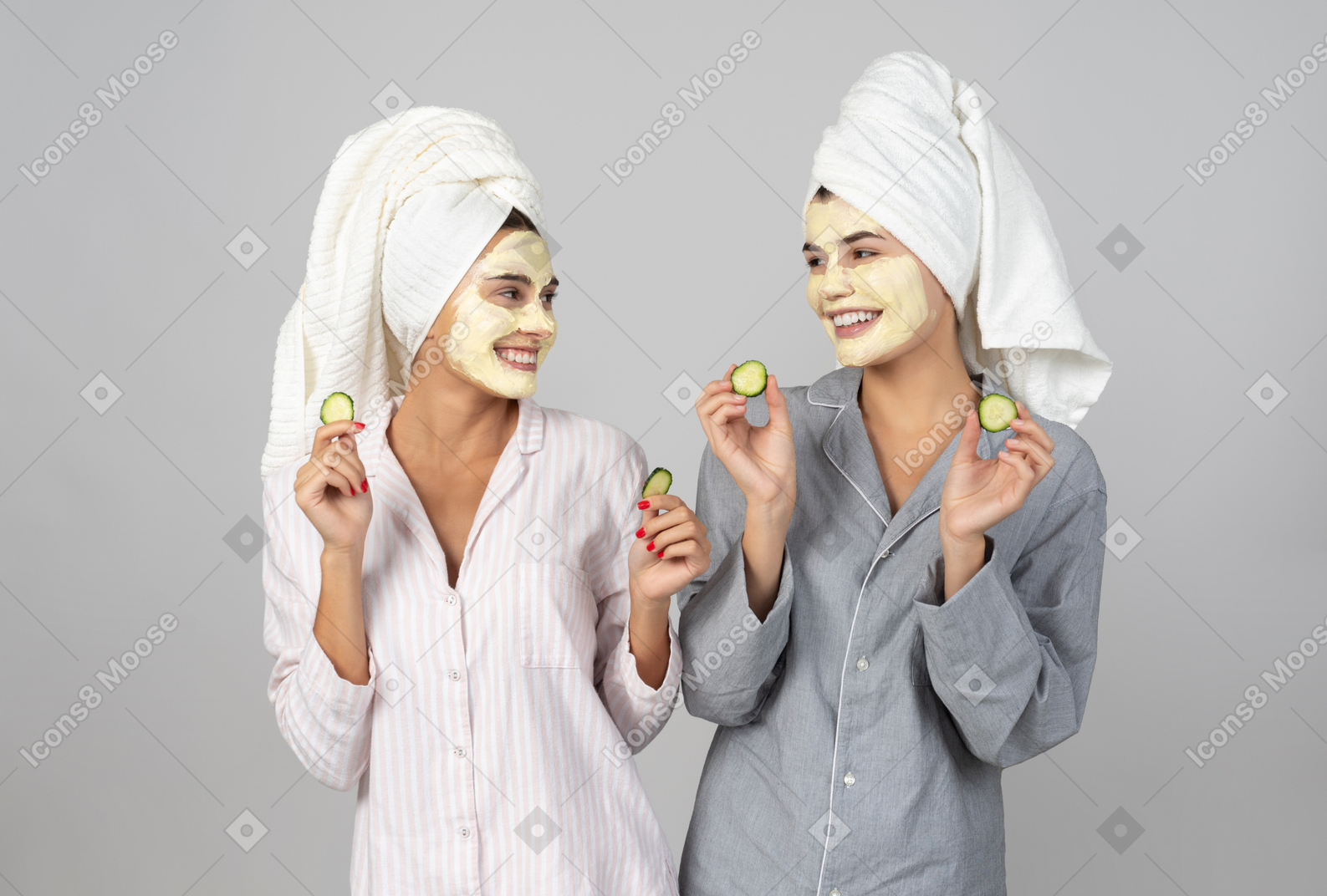 Beauty routine time with friend