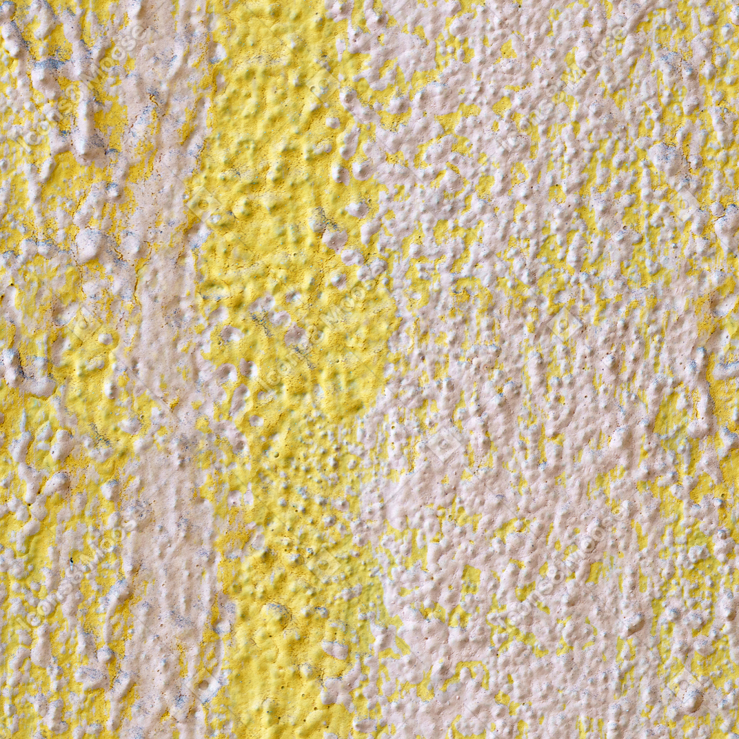 Parede de concreto pintada de amarelo e branco