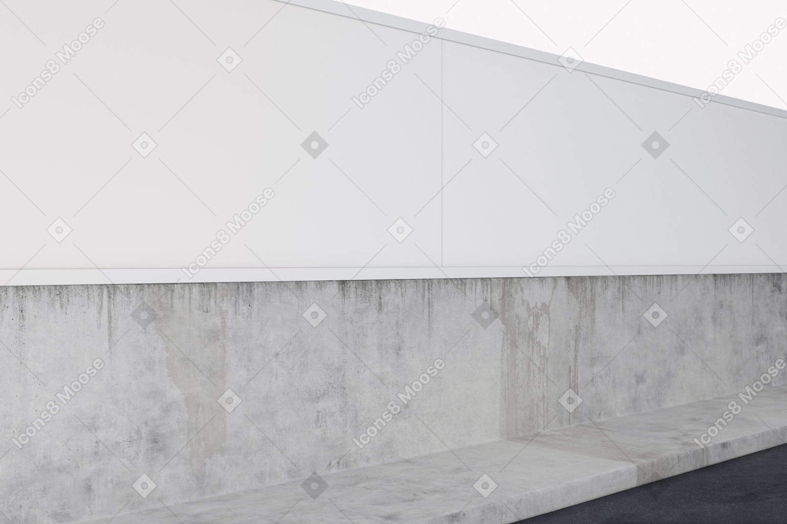 회색과 흰색 벽