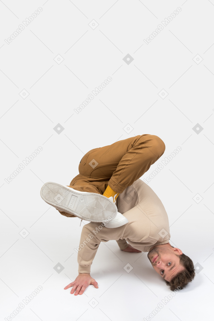Dancing Man Young Talented Street Dancer Breakdancing Performing Various  Freestyle Dance Moves Fit, Stock Footage
