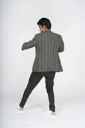 Man in suit dancing