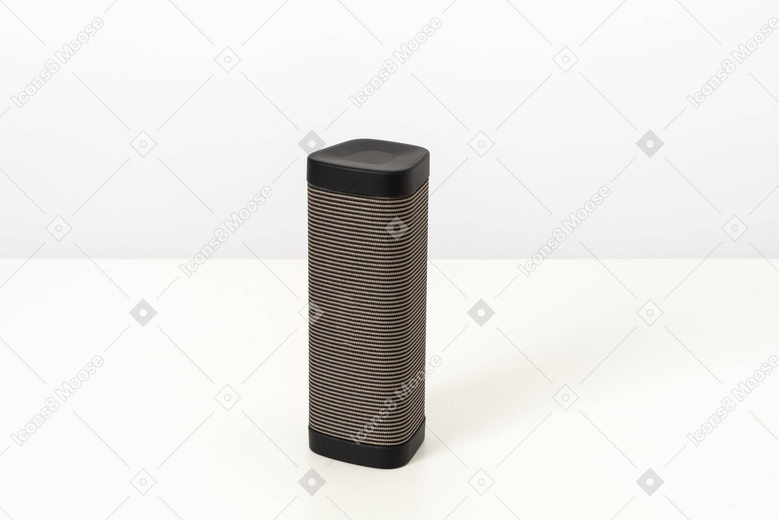 Black speaker on a white background