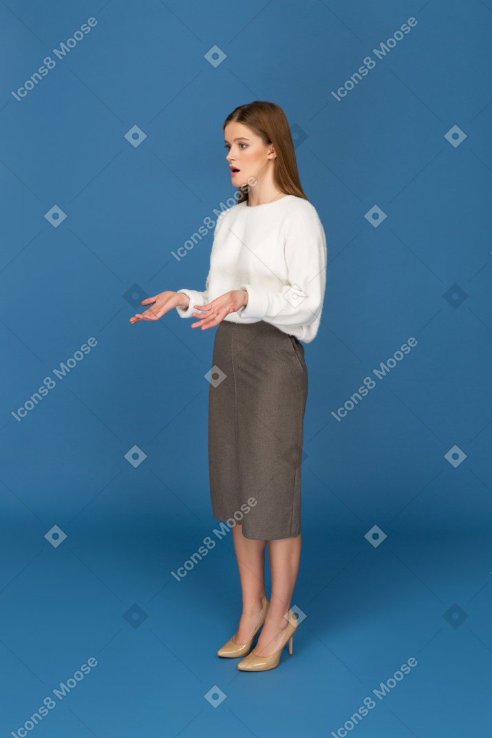 Young businesswoman being confused