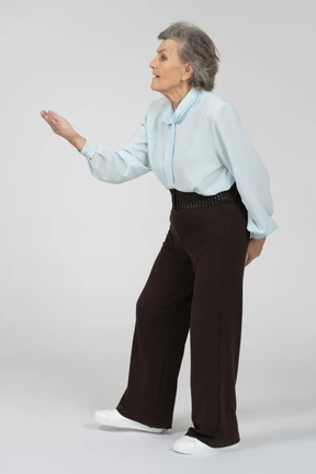 Anciana mendigando