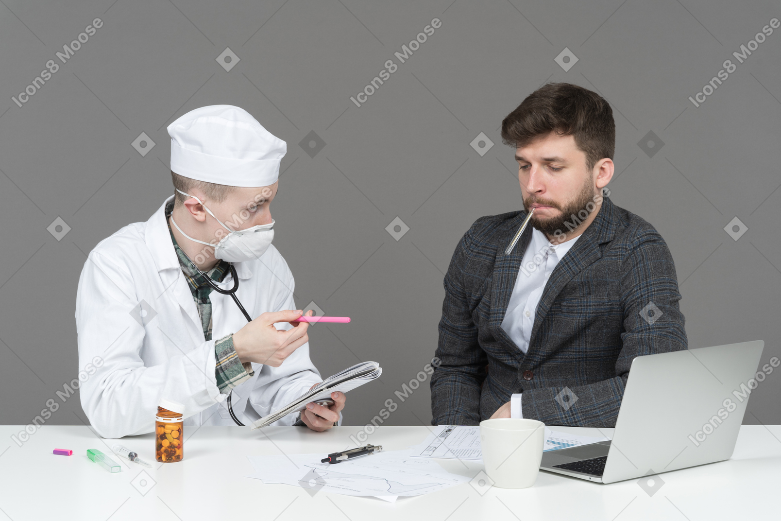 Docteur et jeune homme