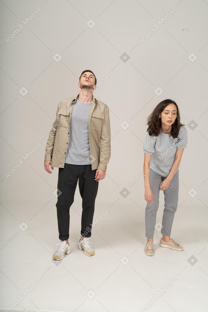 Young man and woman looking tired