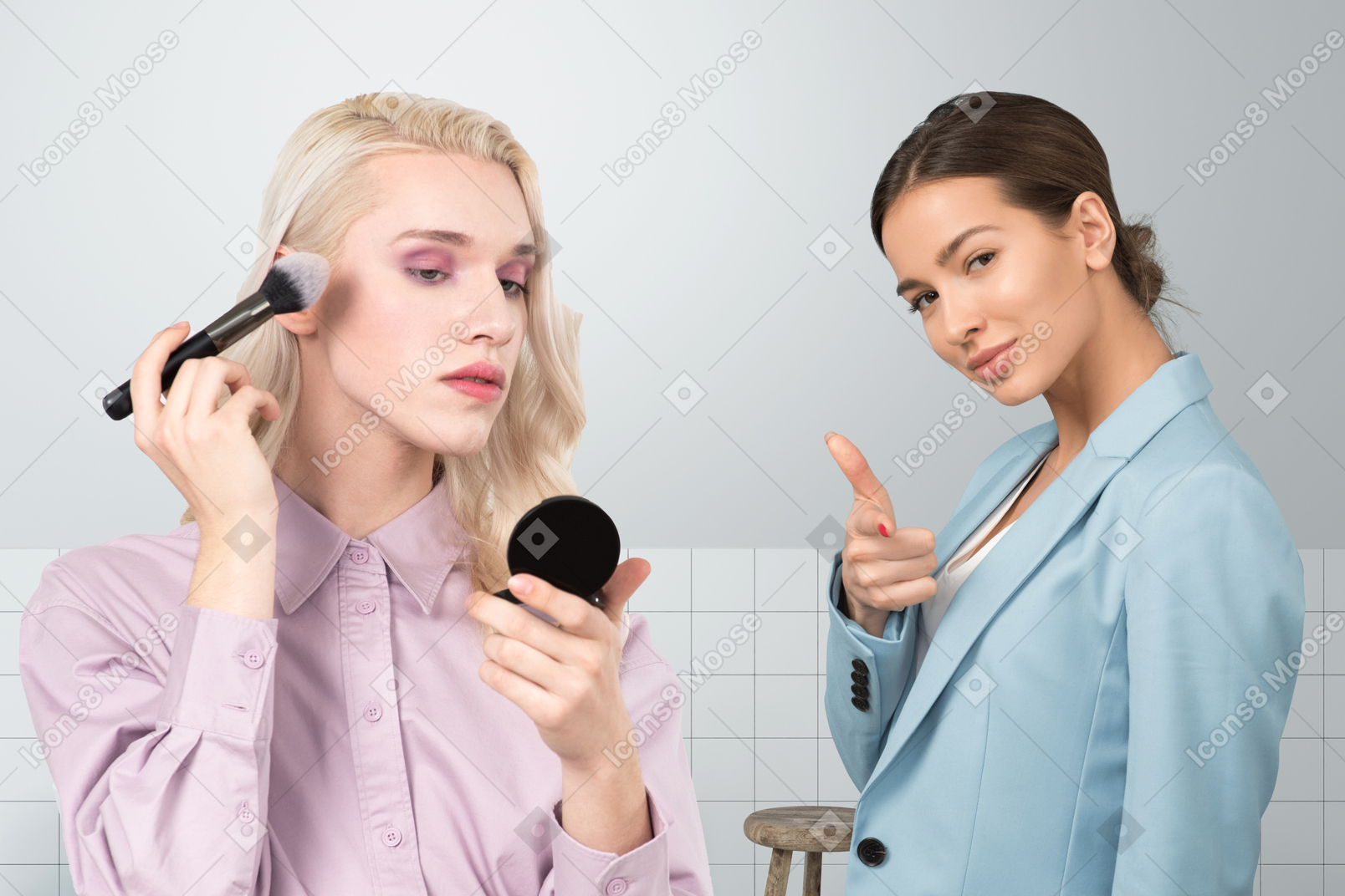 Person, die make-up macht