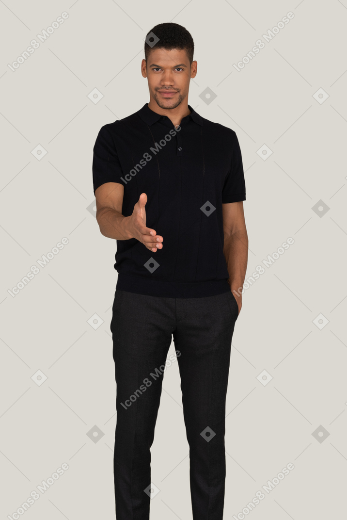 Good looking young man in black