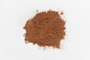 Cacao powder on white background