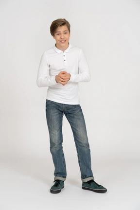 Young man in casual clothes standing