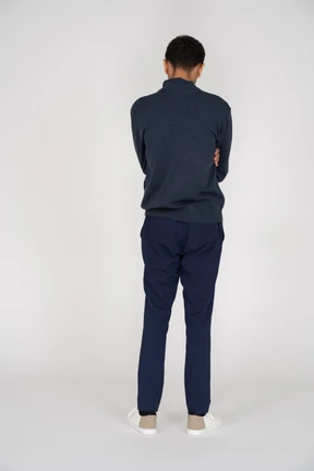 Man in black clothes standing
