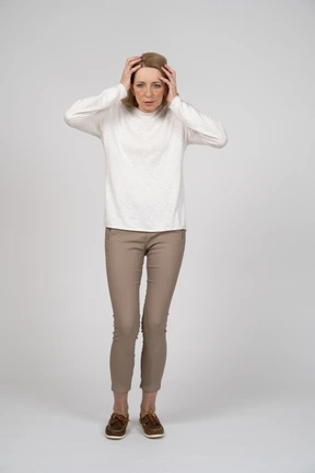 Woman in casual clothes standing