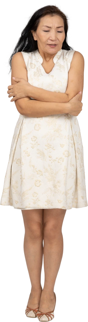 Woman in beautiful dress standing