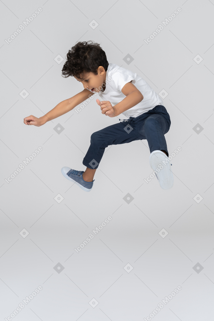 A jumping boy