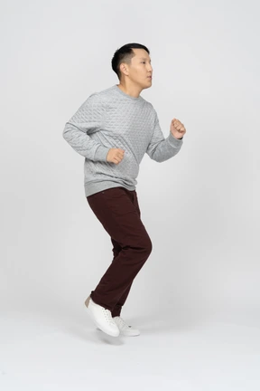 Man in casual clothes walking