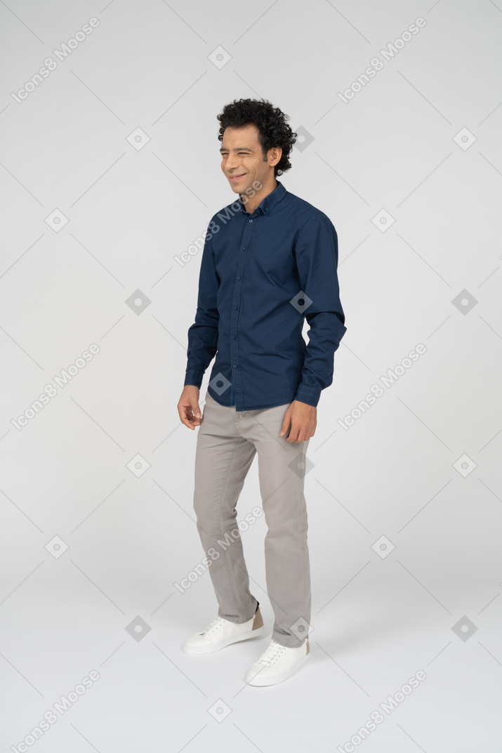 Front view of a man in casual clothes