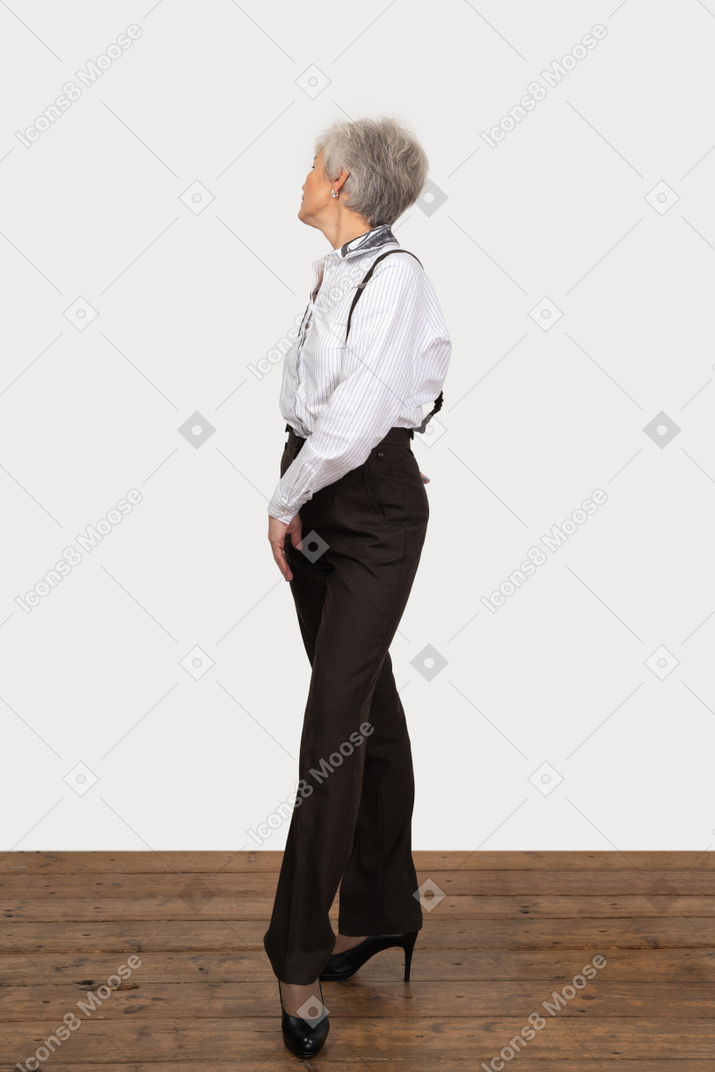 Side view of a businessperson turning away
