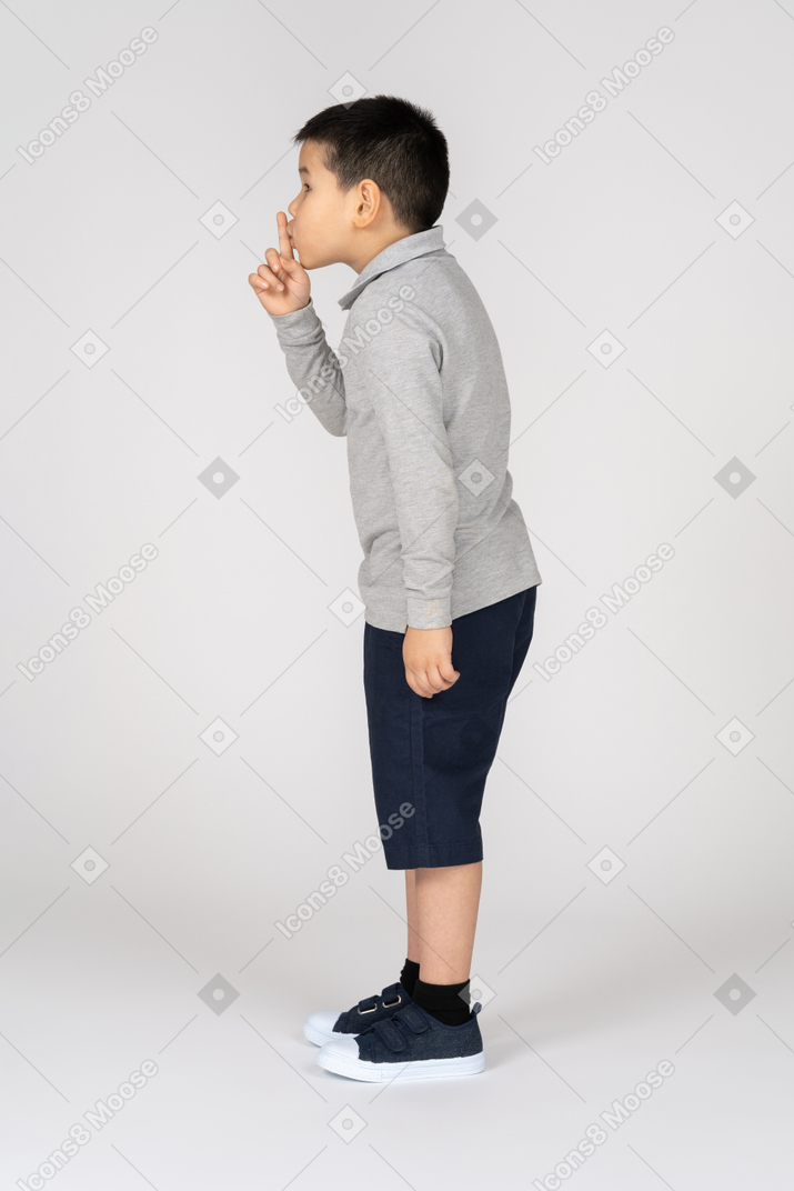 Boy asking to be quiet