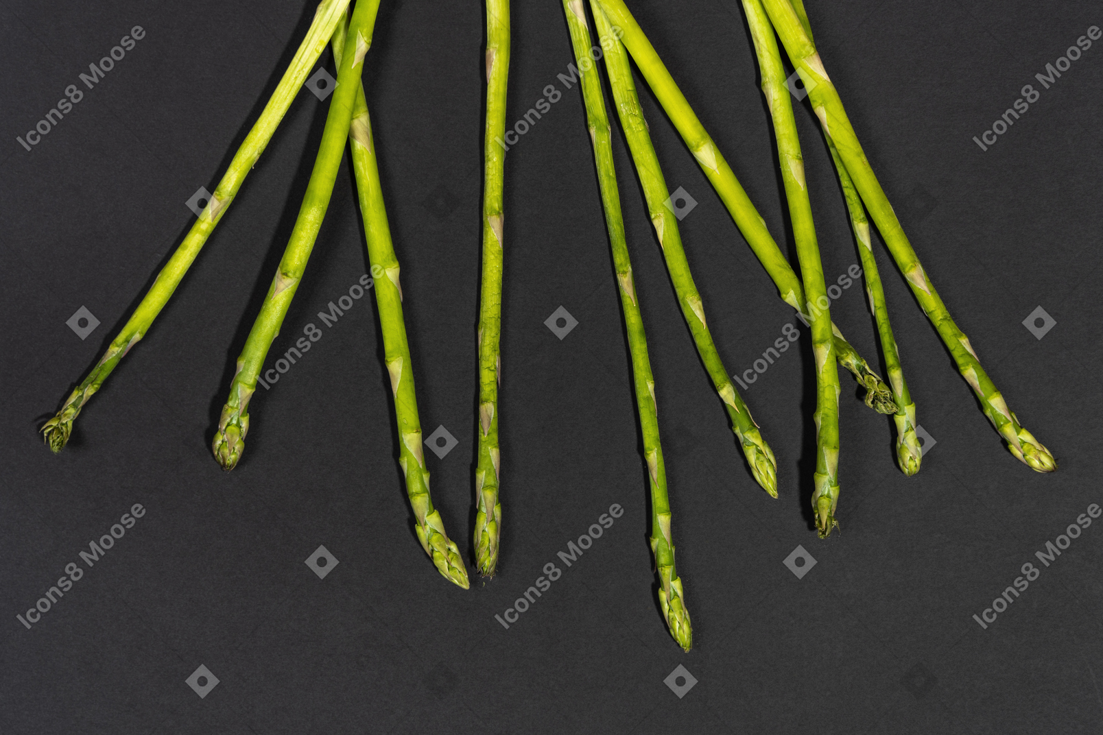 Asparagus on black background