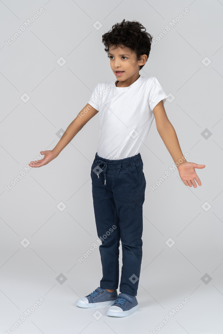 A boy asking "why?"