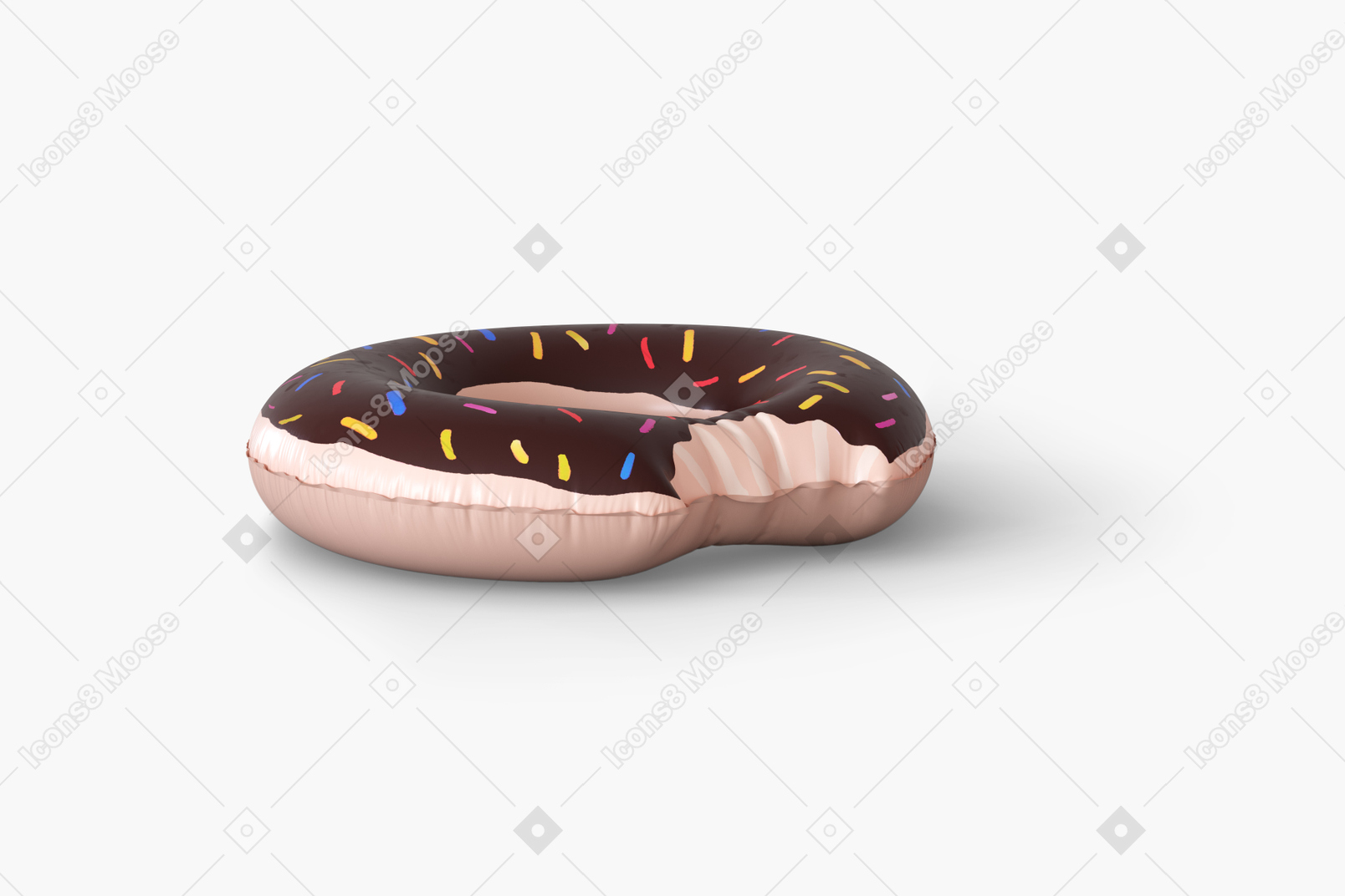 Shot of brown and white donut rubber ring