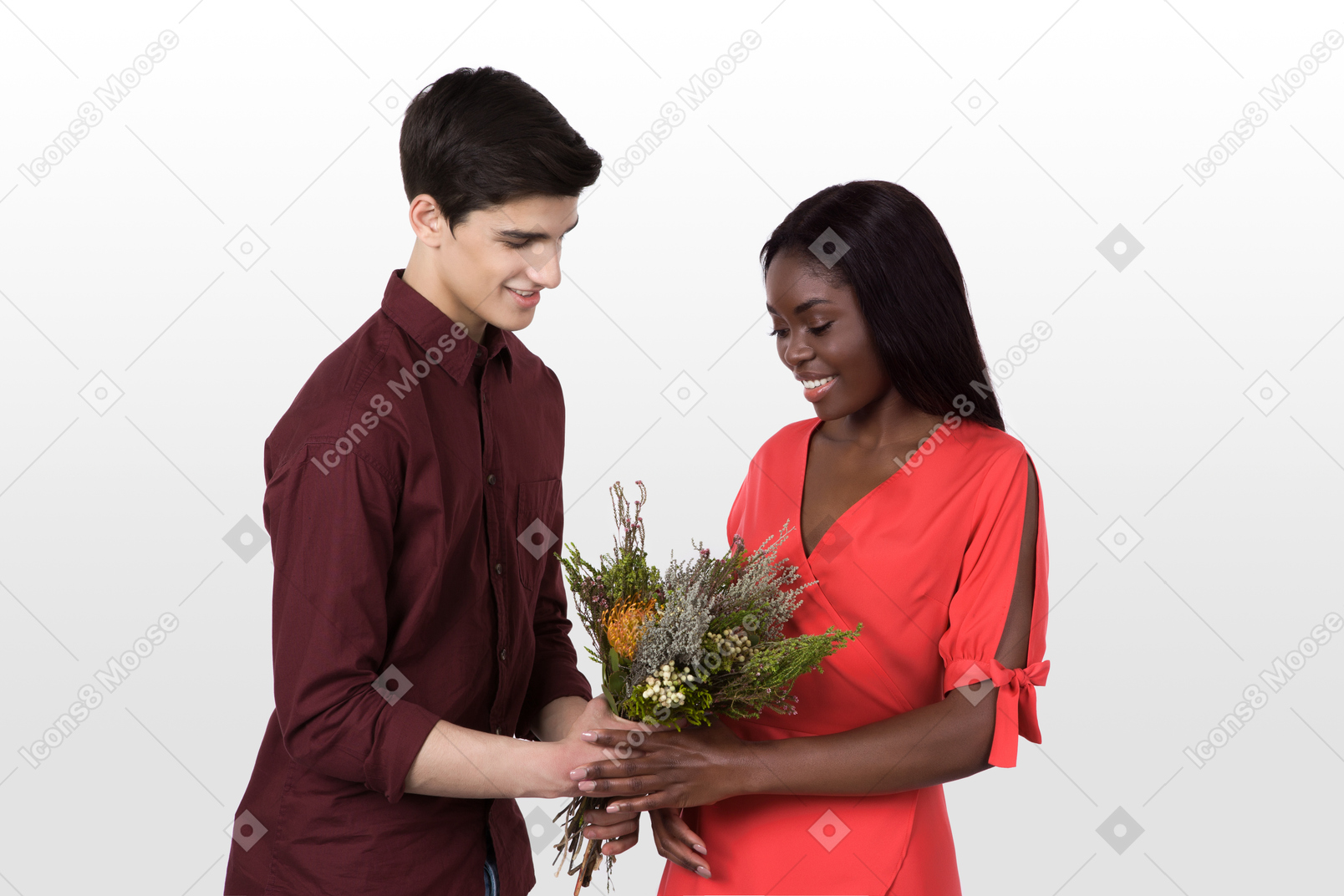 Permets-moi de te donner ce bouquet, mon amour